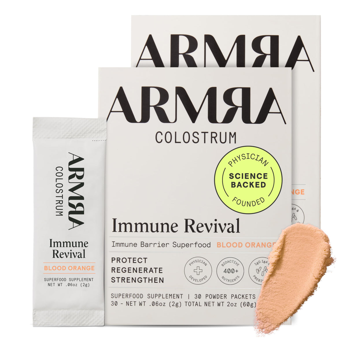 ARMRA Colostrum Powder | Blood Orange | Gut Health & Bloating | Skin & Hair | Immunity | Keto, Gluten & Fat-Free | 60 Servings ARMRABuy Supplements Australia