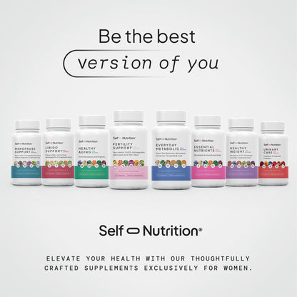 SELF NUTRITION Menopause Support for Women -All-Natural, Hormone-Free Perimenopause & Menopause Support. Unique Blend for Hot Flashes, Mood, Energy, Sleep & More. Vegan, Gluten-Free, 60 Capsules. SELF NUTRITIONBuy Supplements Australia