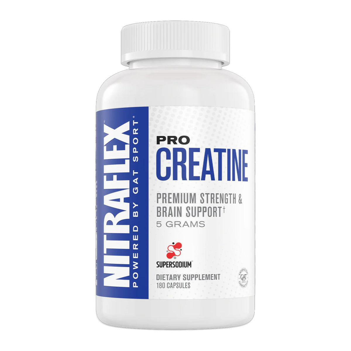 GAT SPORT Pro Creatine Capsules, Strengh, Wellness, Brain Health, Enhanced Absorption, 5 Grams, 150 Veggie Capsules GAT SPORTBuy Supplements Australia