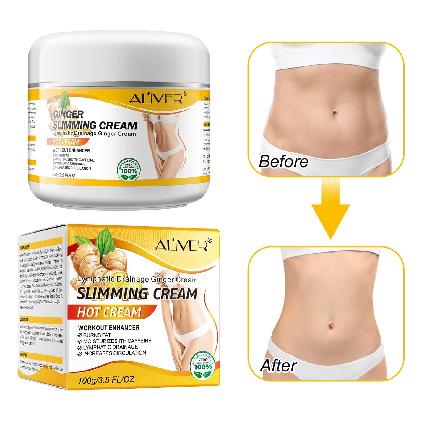 VOGSIG Anti Cellulite Slimming Cream Gel, Hot Cream, Ginger Fat Burning Weight Loss Full VOGSIGBuy Supplements Australia