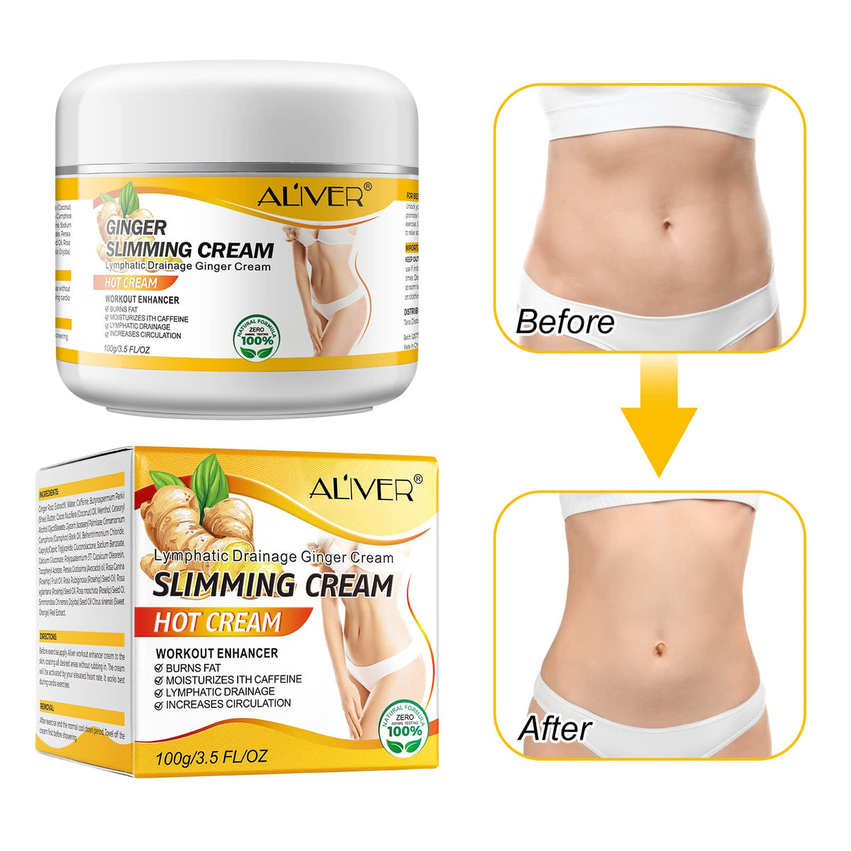 VOGSIG Anti Cellulite Slimming Cream Gel, Hot Cream, Ginger Fat Burning Weight Loss Full VOGSIGBuy Supplements Australia