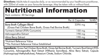 Codeage Bone Broth Collagen Capsules Grass Fed - Pasture Raised Chicken Bone Broth Collagen CodeageBuy Supplements Australia