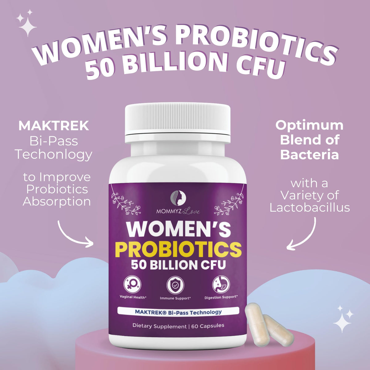 Probiotics for Women Digestive Health + Vaginal Probiotics for Vaginal Odor Control, Balanced PH Levels Mommyz LoveBuy Supplements Australia