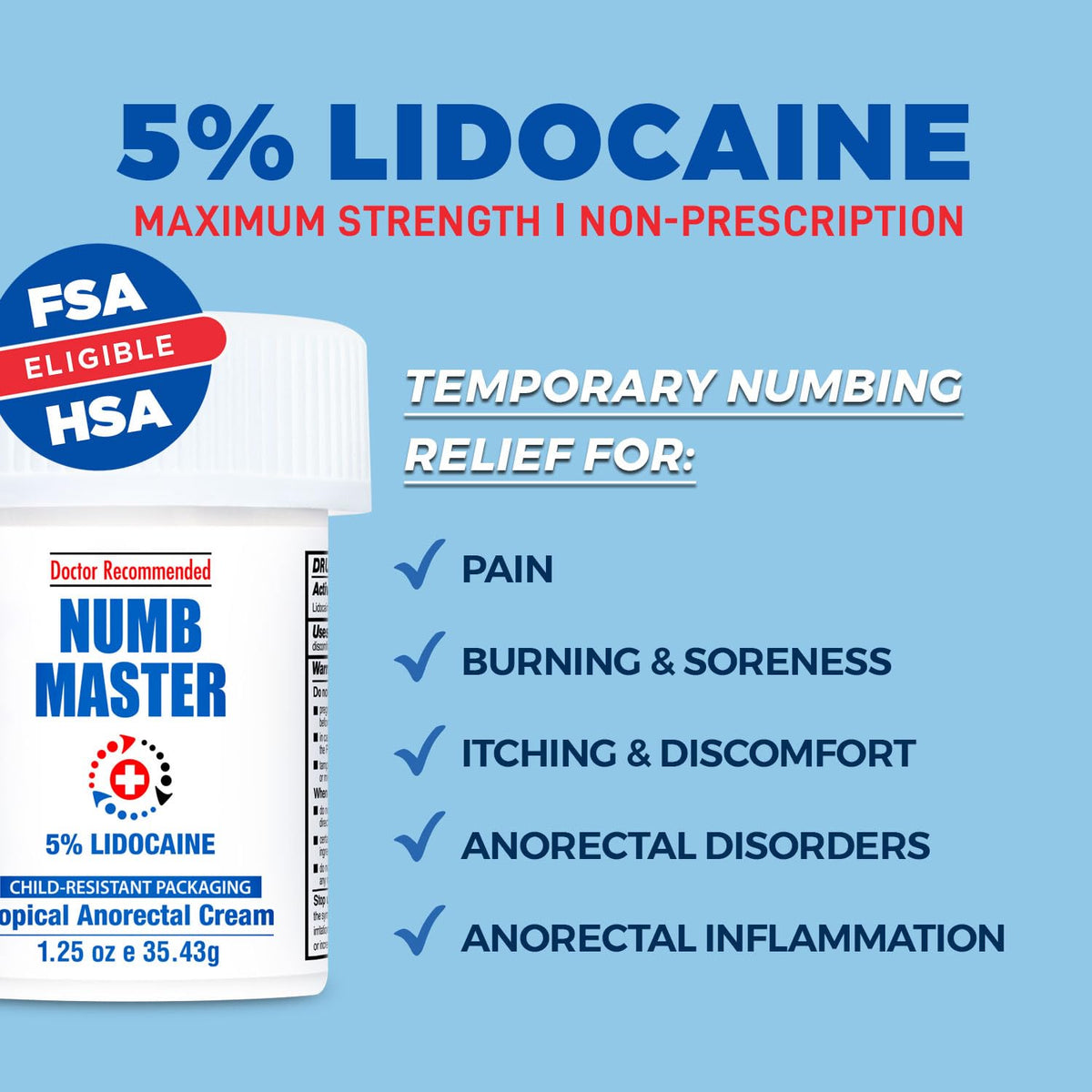 Clinical Resolution Numb Master 5% Lidocaine Numbing Cream for Pain Relief, Topical Anesthetic Burn Itch Cream Maximum Strength, Fast Acting Hemorrhoid Treatment with Vitamin E and Aloe, 1.25 Oz Clinical Resolution buy supplements Au