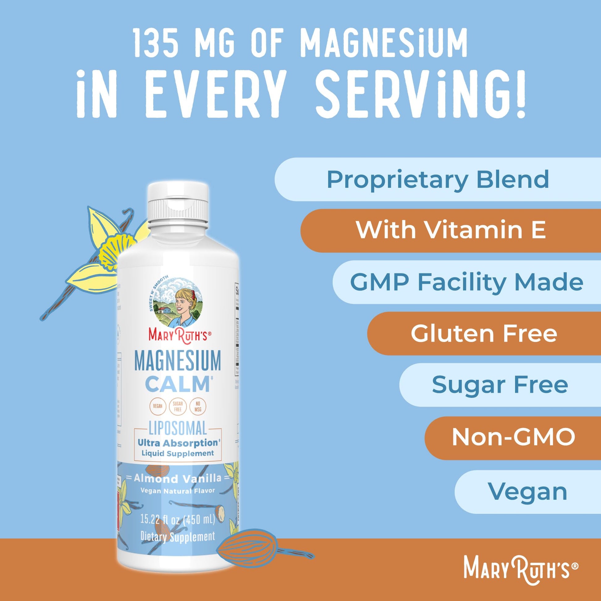 MaryRuth Organics Magnesium Liposomal| Magnesium Supplement | Magnesium Bisglycinate | Muscle & Bone Support | Mood Support Vitamin | Vegan | Non-GMO | Gluten Free | 15.22 Fl Oz | 30 Servings MARYRUTH'SBuy Supplements Australia