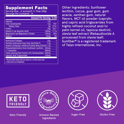 Bulletproof Dark Chocolate Energy Collagen Protein, 19.3 Ounces, Caffeine-Free Fuel BulletproofBuy Supplements Australia