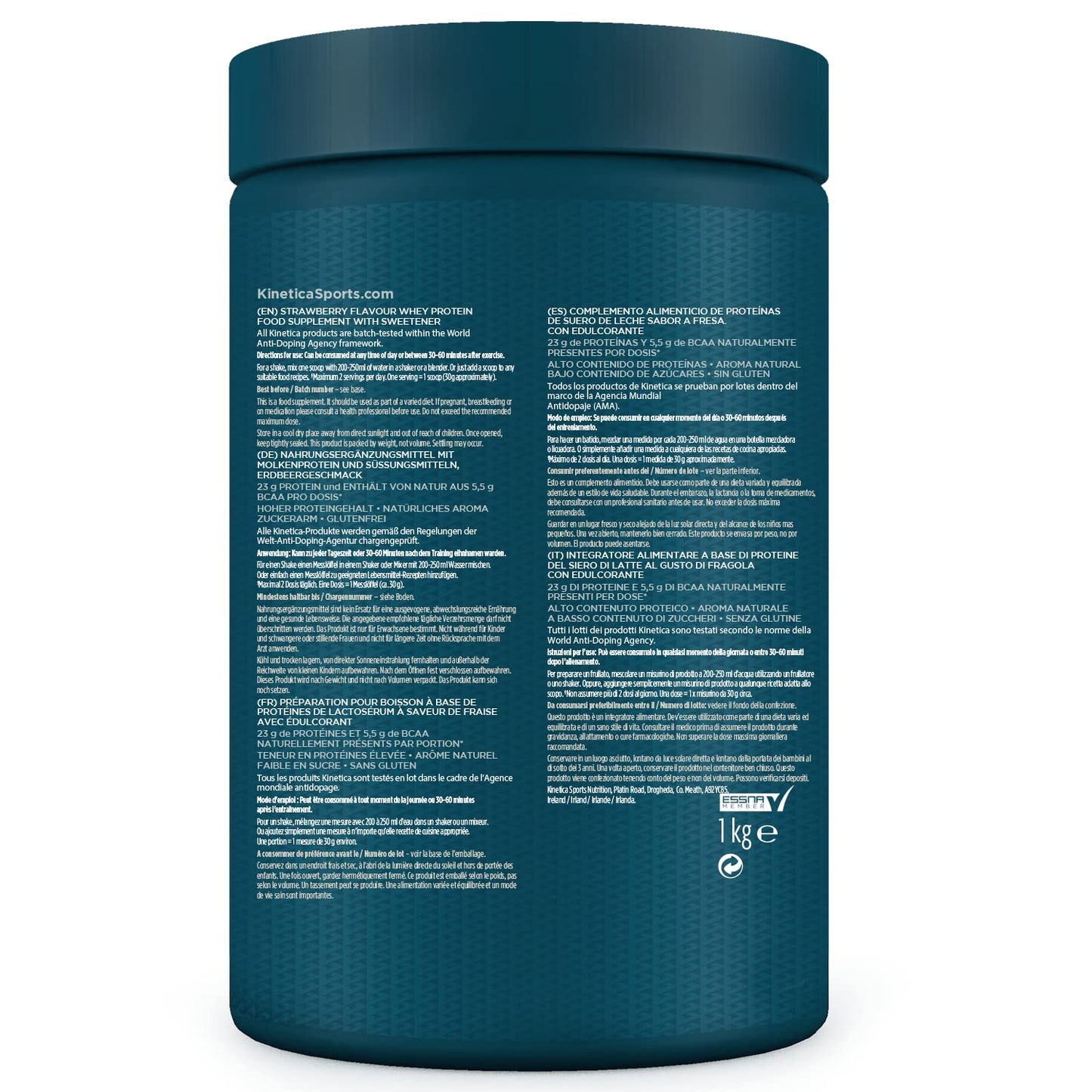 Kinetica Premium Whey Protein Powder | Grass Fed | Strawberry | 1kg | 33 Servings KineticaBuy Supplements Australia