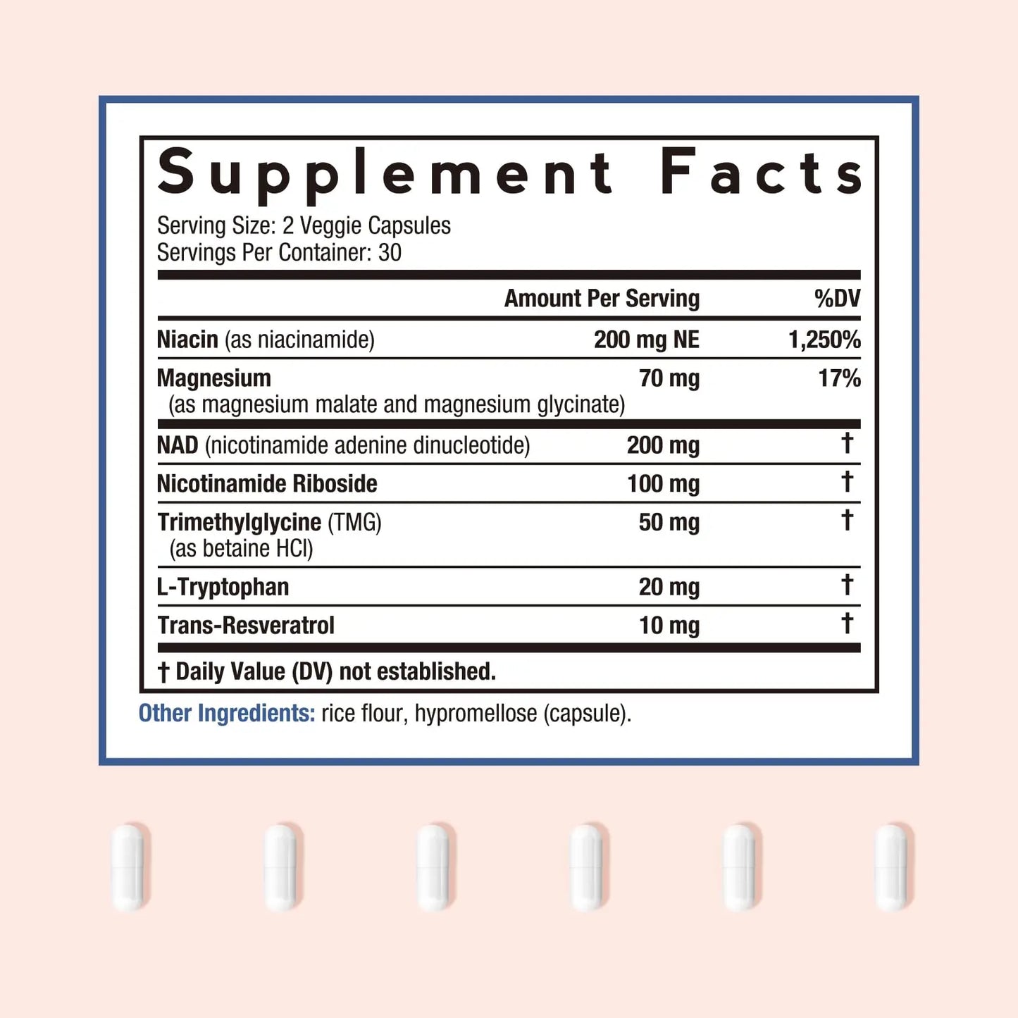 Doctor's Recipes NAD Supplement, Nicotinamide Riboside, Resveratrol, NMN Alternative for Anti-Aging, w/Magnesium Glycinate & L-Tryptophan, 650mg Per Serving, Energy & Mood Boost, 60 Vegan Capsules Doctor's RecipesBuy Supplements Australia