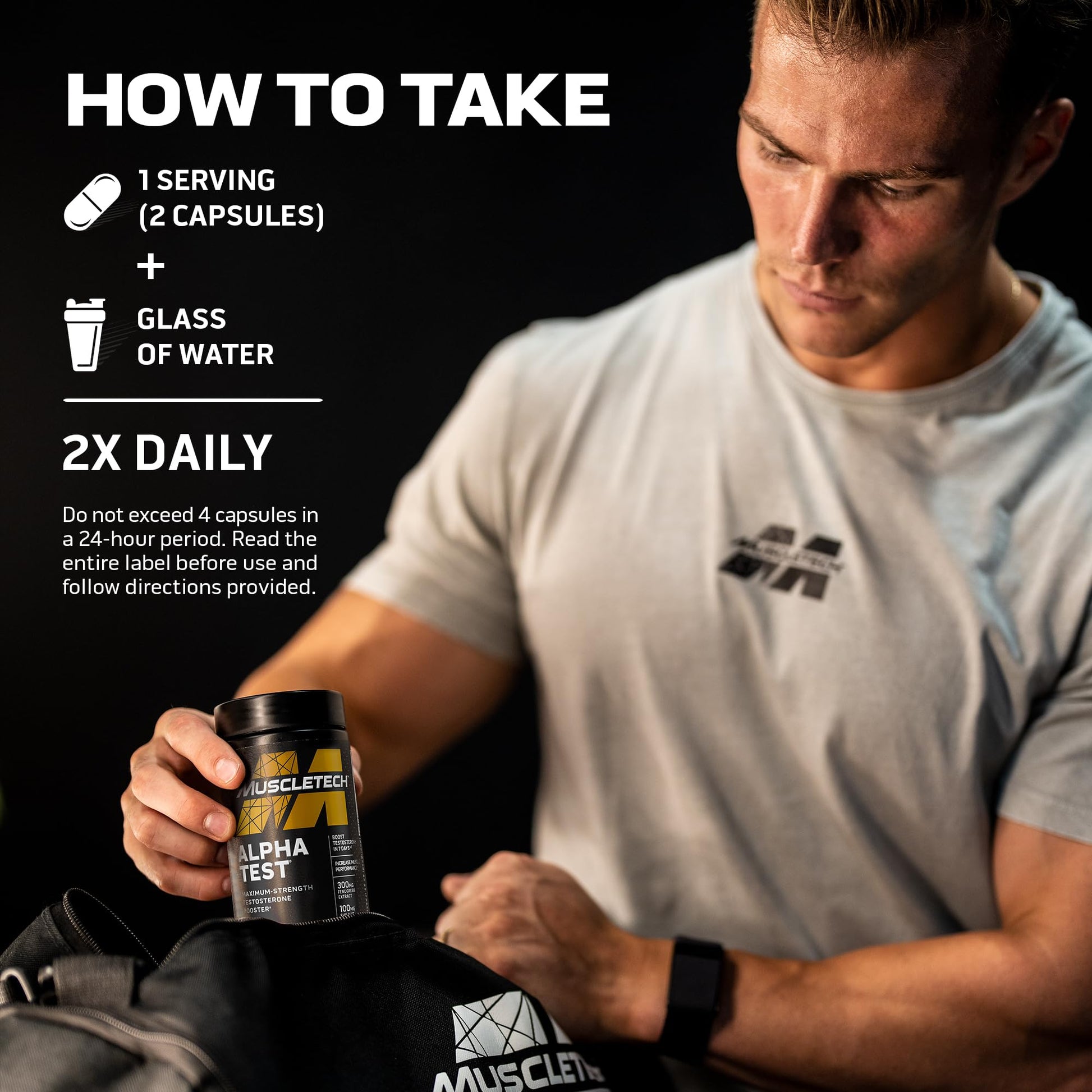 Testosterone Booster for Men, MuscleTech AlphaTest, Tribulus Terrestris & Boron Suppleme MuscleTechBuy Supplements Australia