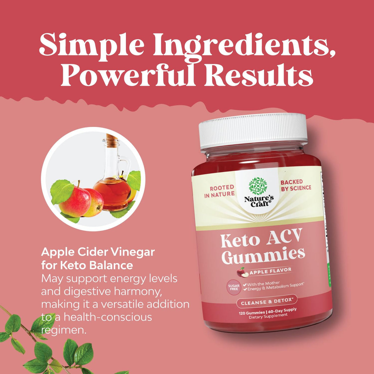 Vegan Advanced Keto ACV Gummies - Keto Apple Cider Vinegar Gummies Sugar Free Natures CraftBuy Supplements Australia