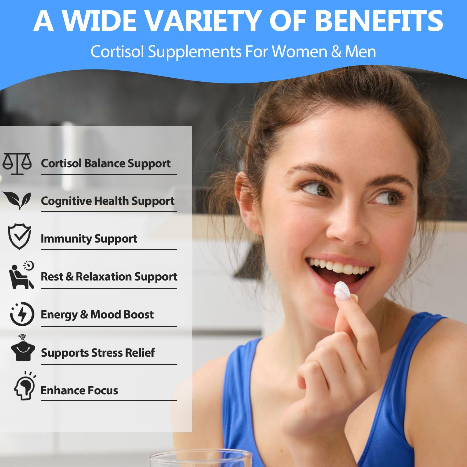 SCOLA Cortisol Supplement for Women and Men with Magnesium, Ashwagandha/L-Theanine, Cortisol Detox Manager, Cortisol Reducer Supports Relaxation & Calm, Mood, Sleep, 120 Count SCOLABuy Supplements Australia
