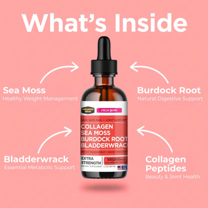 Collagen Mojo - Liquid Collagen with Irish Sea Moss for Women & Men - Collagen Peptides Drops with Burdock Root & Bladderwrack - Hair, Skin, Nails, Joint & Weight Management - 100,000mcg, 2 Oz Collagen Mojo buy supplements Au