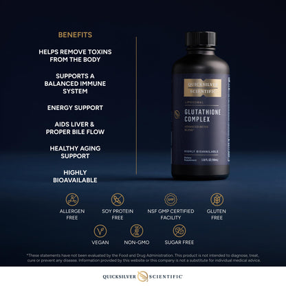 Quicksilver Scientific Glutathione Complex - Superior Absorption Antioxidant Supplement with Liquid Glutathione & Milk Thistle - Vitamin B Complex - Supplement for Daily Use (3.38 fl oz) Quicksilver ScientificBuy Supplements Australia