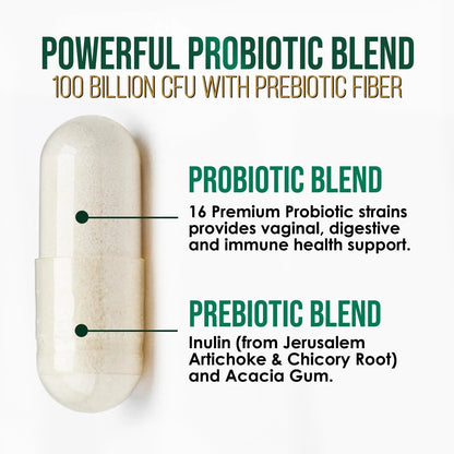 Probiotics 100 Billion CFU Per Serving - 16 Premium Probiotic Strains Prebiotics - Immune Support, Gut Health, Occasional Constipation, Gas & Bloating, Probiotics Supplement, USA Bottled, 60 Capsules Nature's PeakBuy Supplements Australia
