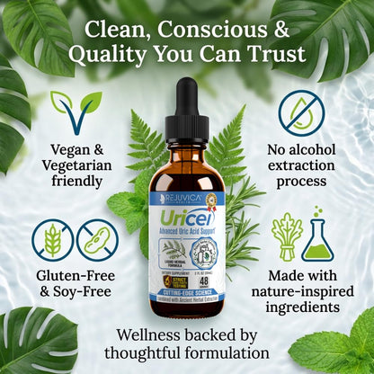 Uricel - Advanced Uric Acid Support & Cleanse Supplement - Liquid Delivery for Better Absorption - Tart Cherry, Chanca Piedra, Celery Seed, Turmeric & More! Rejuvica Health buy supplements Au