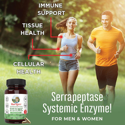 MaryRuth Organics Serrapeptase Enzymes Capsules | Up to 2 Month Supply | Enzyme Supplement for High Potency Sinus Relief Pills| Tissue Health and Cellular Health | Vegan | Gluten Free | 60 Count MARYRUTH'SBuy Supplements Australia