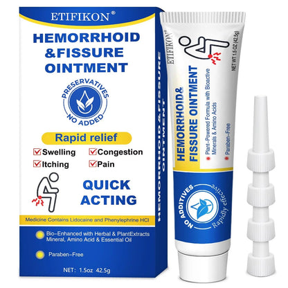 ETIFIKON Hemorrhoid & Fissure Ointment with 4% Lidocaine & Phenylephrine HCI – 42.5g Comforting Care Cream for Internal & External Areas – Helps Soothe Irritation & Support Daily Comfort (1 Pack) ETIFIKONBuy Supplements Australia