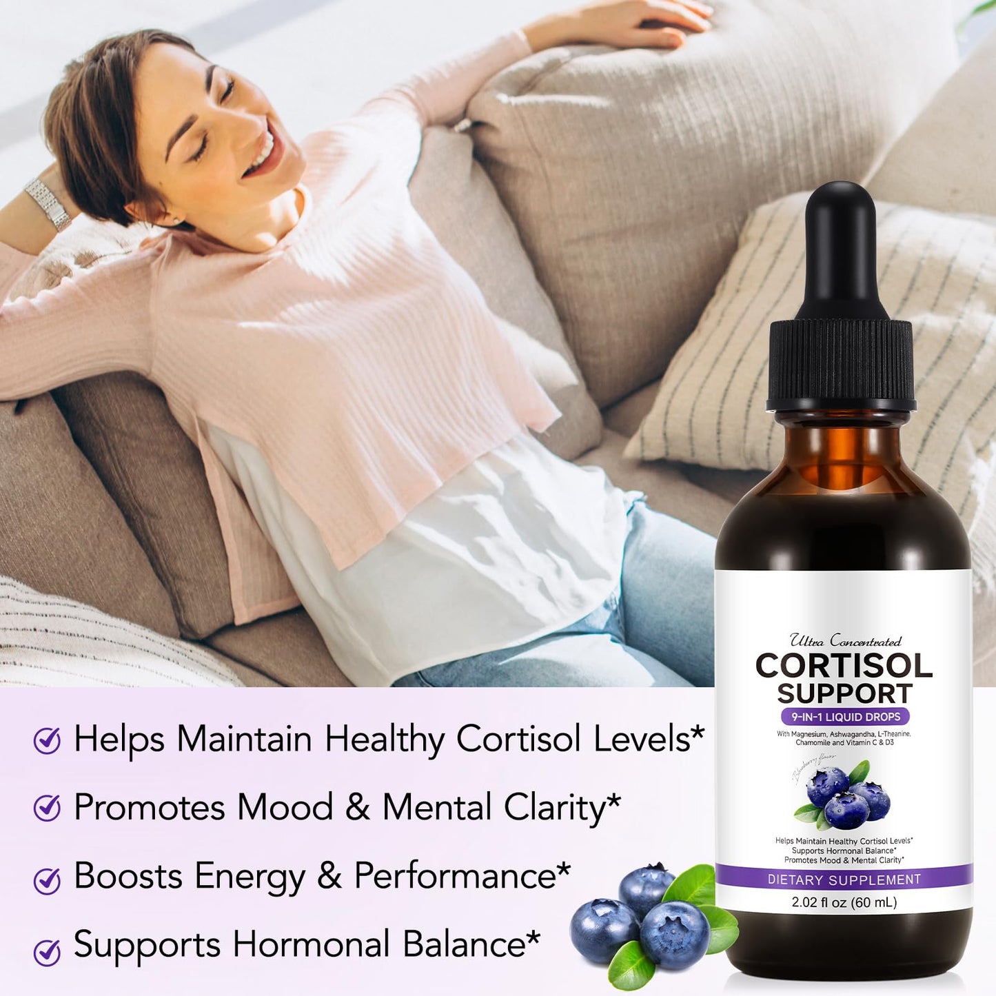 ZIXBMHYJ Cortisol Supplement for Women, Cortisol Support Liquid Drops with Ashwagandha, Magnesium & L-Theanine - Supports Stress Relief, Mood & Relaxation - 2.02 fl oz ZIXBMHYJBuy Supplements Australia