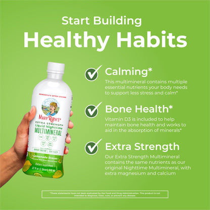 MaryRuth Organics Extra Strength Nighttime Liquid Multimineral | Sugar Free | Calm Magnesium Citrate | NO Melatonin | Calcium Magnesium Zinc | Muscle Relaxation | Lemonade Flavor | Vegan | 32 Serving MARYRUTH'SBuy Supplements Australia
