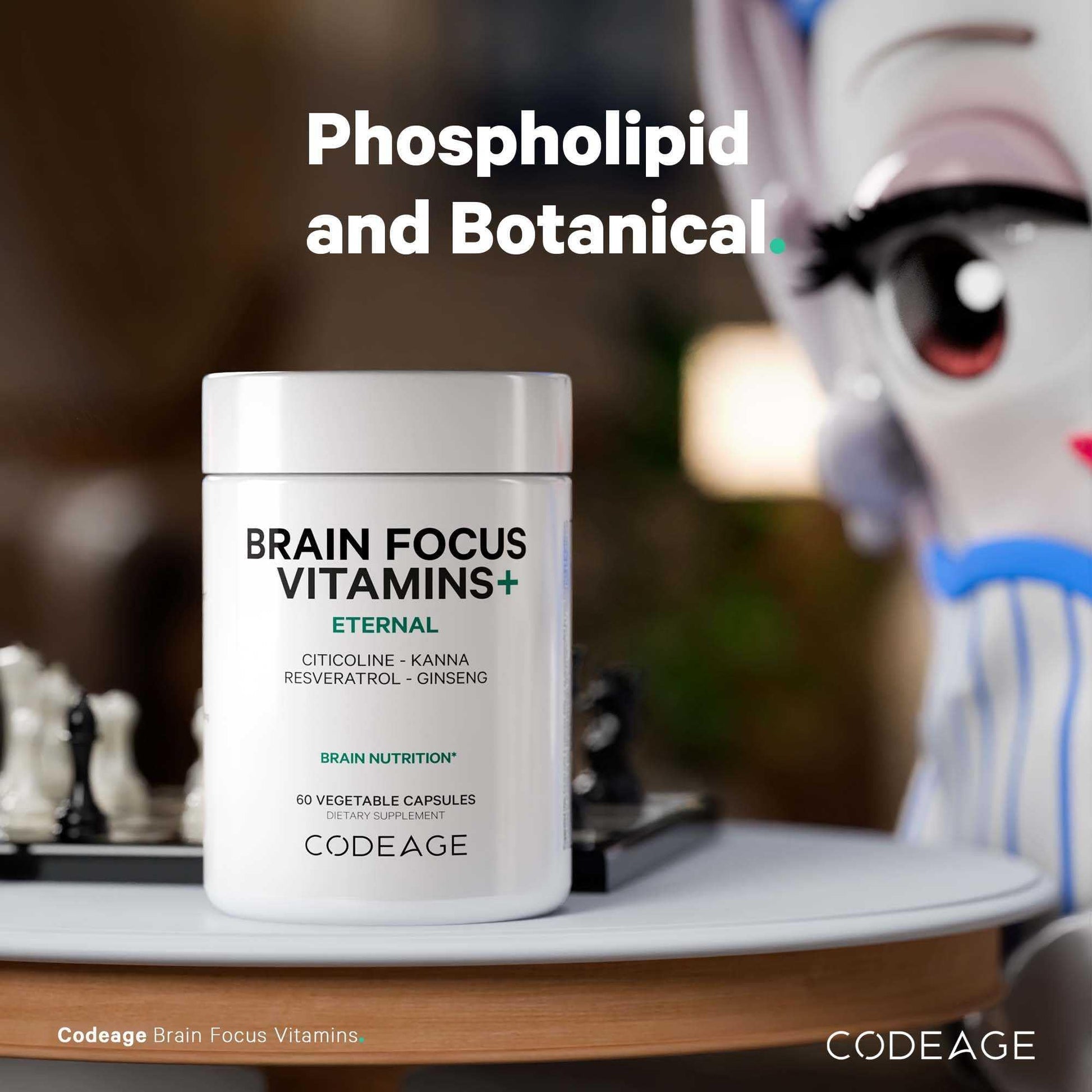 Codeage Brain Focus Vitamins+ Nootropic Supplement with Citicoline as Cognizin, Panax Ginseng, Resveratrol, Gotu Kola, Vitamin B12 Methylcobalamin - Liposomal Delivery - Non-GMO - 60 Capsules CodeageBuy Supplements Australia