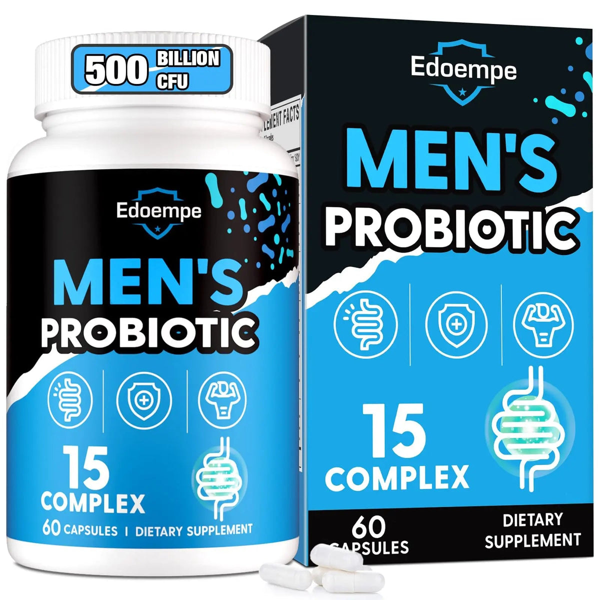 Probiotics for Men, 500 Billion CFUs 12 Strains, Mens Probiotics for Gut Health*, Digestive Health*, Energy, Prostate & Urinary Tract*, with Cranberry, Goji, Turmeric & Amla, Shelf Stable, 60 Caps Edoempe buy supplements Au