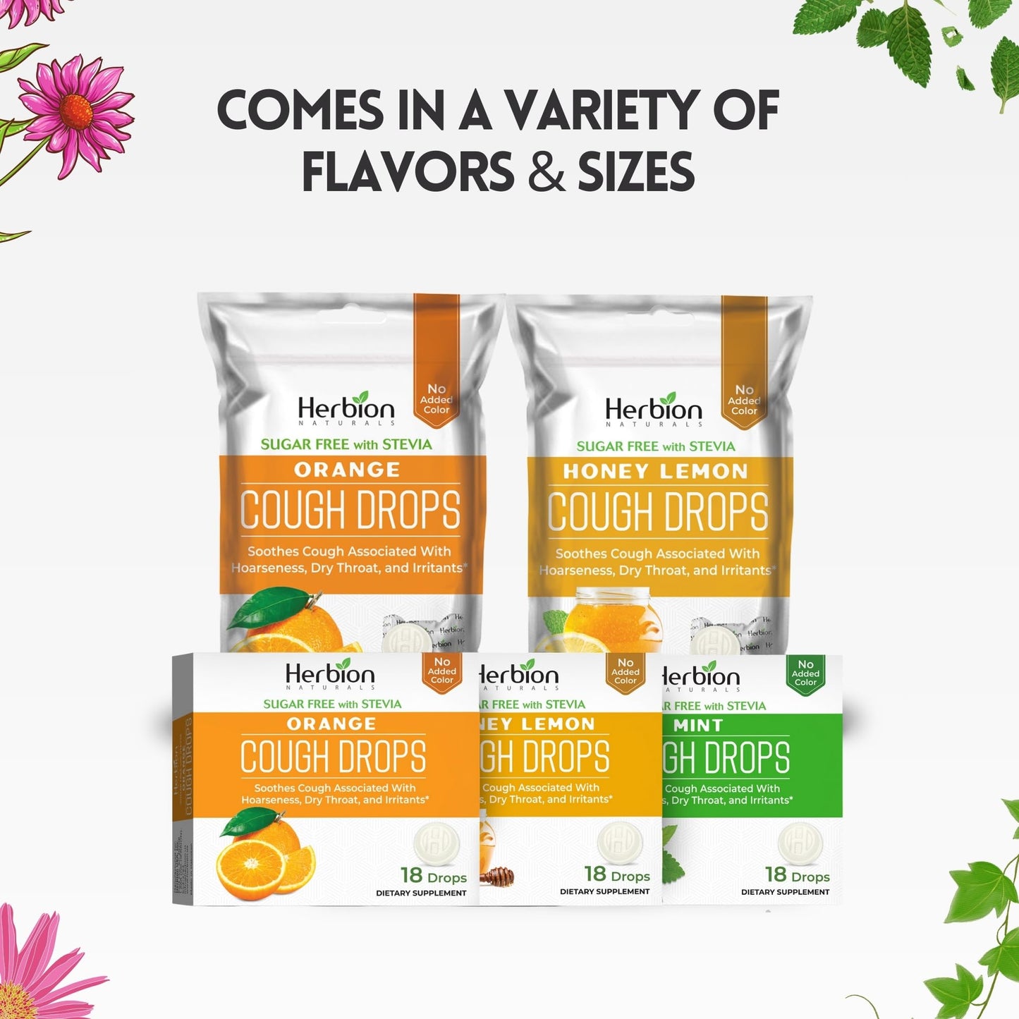HERBION Naturals Cough Drops, Sugar Free with Stevia, Dietary Supplement, Soothes Cough, for Adults & Children Over 6 Years, 18 Count, Mint, Pack of 1 HERBION buy supplements Au