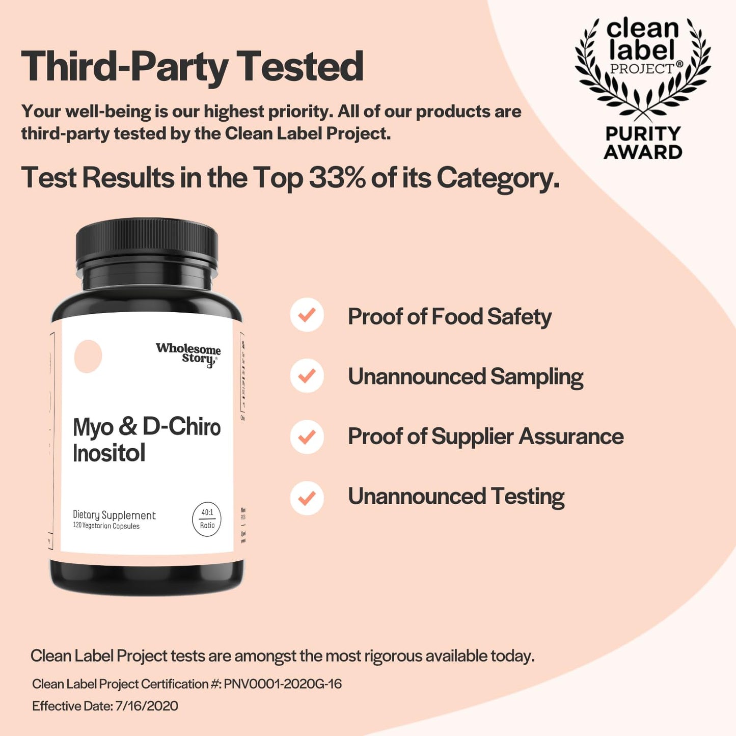 Myo-Inositol & D-Chiro Inositol Blend Capsule | 30-Day Supply | Most Beneficial 40:1 Ratio Wholesome StoryBuy Supplements Australia