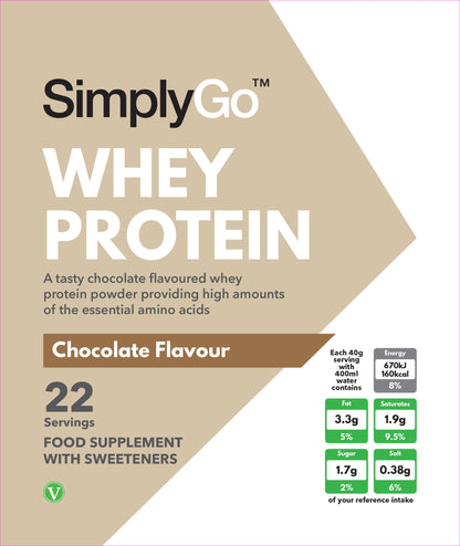 SimplyGo Whey Protein 900g Chocolate Flavour Simply SupplementsBuy Supplements Australia