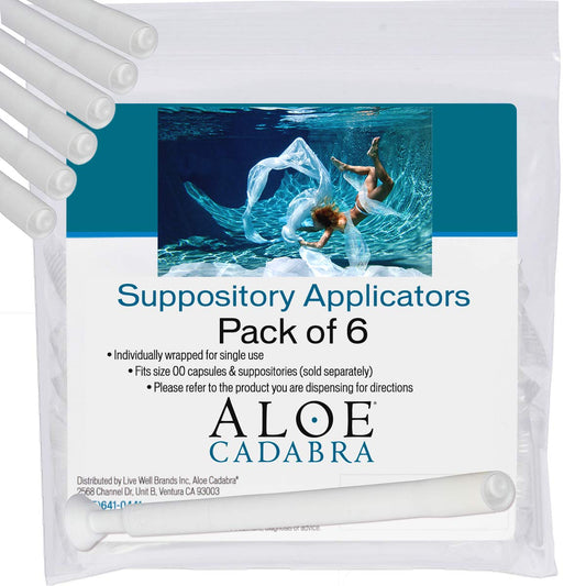 Aloe Cadabra Disposable Vaginal Suppository Applicators – Drug-Free, Hormone-Free, Individually Wrapped, Fits Most Brands- for Boric Acid Suppositories, Tablets-Capsules, Size 00 (6Pack) Aloe CadabraBuy Supplements Australia