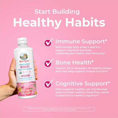MaryRuth Organics USDA Organic Multivitamin for Women, Sugar Free Womens Multivitamin, Liquid Vitamins for Women, Immune Support Supplement, Ashwagandha, Methylfolate, Vegan, Non-GMO, 15.22 Fl Oz MARYRUTH'SBuy Supplements Australia