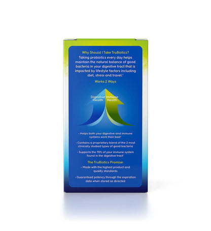 TruBiotics Probiotics for Digestive & Immune Health, Supports Regularity & Helps Relieve Abdominal Discomfort, Gas & Bloating, 2 Clinically Studied Probiotic Strains, Plus Prebiotics, 30 Capsules TruBioticsBuy Supplements Australia
