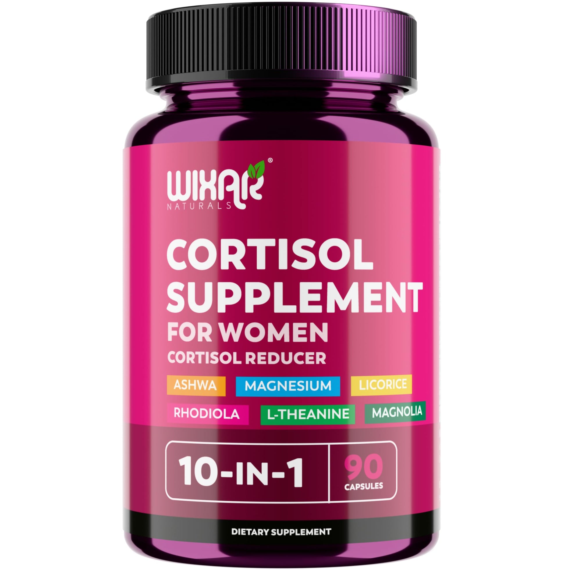 WIXAR Cortisol Supplements for Women with Ashwagandha, Magnesium, L-Theanine, Rhodiola Rosea - for High Cortisol Balanace Manager - for Sleep Support, Mood & Focus Supplement - 90 Capsules WIXAR NATURALSBuy Supplements Australia