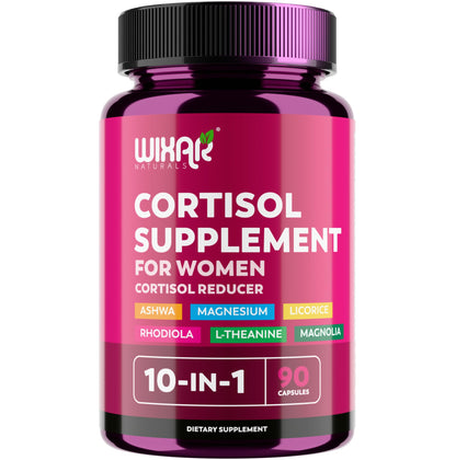 WIXAR Cortisol Supplements for Women with Ashwagandha, Magnesium, L-Theanine, Rhodiola Rosea - for High Cortisol Balanace Manager - for Sleep Support, Mood & Focus Supplement - 90 Capsules WIXAR NATURALSBuy Supplements Australia