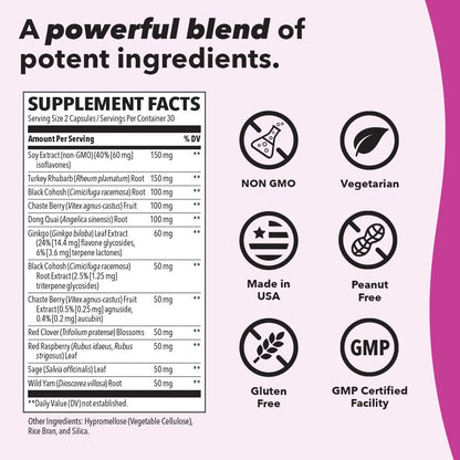 Pausitivi-T - Menopause Support Supplement - Powerful Relief for Hot Flashes, Hormone Imbalance & Night Sweats - Nourishes Tissue - Sage, Chasteberry, Soy Isoflavones & Black Cohosh - 60 Capsules LifeSeasonsBuy Supplements Australia