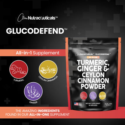3in1 Turmeric Curcumin Ginger Root & Ceylon Cinnamon Powder Suppleme