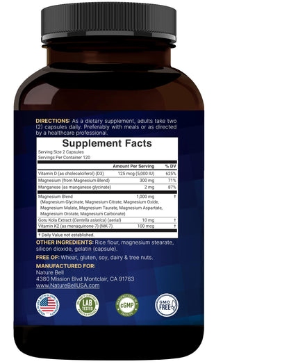 NatureBell 12-in-1 Magnesium Complex 1000mg, 4-Months Supply – Magnesium Glycinate, Citrate, Taurate, Malate, & More – High Absorption Formula for Men & Women – Chelated & Purified – 240 Capsules NatureBell buy supplements Au