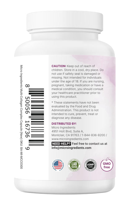 Micro Ingredients 2 Pack Multi Collagen Pills for Women & Men, 480 Capsules | Type I, II, III, V, X | Hydrolyzed Protein Peptides with Biotin, Hyaluronic Acid, & Vitamin C | Keto & Paleo Friendly Micro Ingredients buy supplements Au