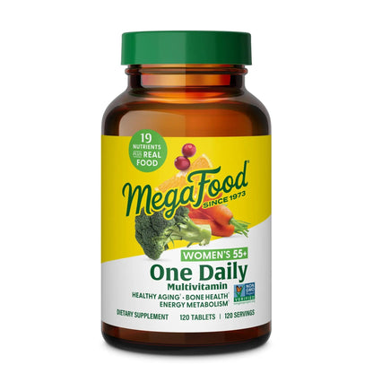 MegaFood Multivitamin for Women 55+ One Daily Womens Multivitamin with Vitamin D3, C, Zinc & Bioavailable Vitamin B12 & Folate MegaFood