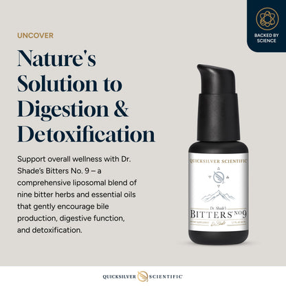 Quicksilver Scientific Dr. Shade's Bitters No. 9 - for Digestion - Fast Acting Liposomal Digestive Bitters with Milk Thistle, Burdock Root & Juniper Essential Oil - Digestive Support (50ml) Quicksilver ScientificBuy Supplements Australia