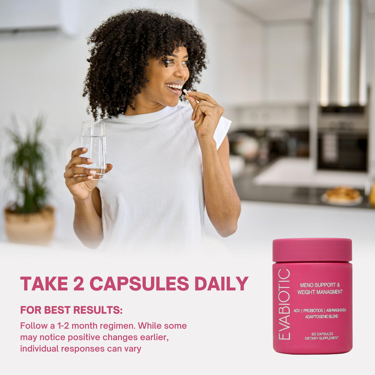 Complete Menopause Vitamins - Ashwaghanda, Probiotics, ACV for Weight Management, Hot Flashes, Night Sweats, Bloat, Hormone Balance - Vegan 60 Caps Menopause Supplements for Women Non-GMO EVABIOTICBuy Supplements Australia