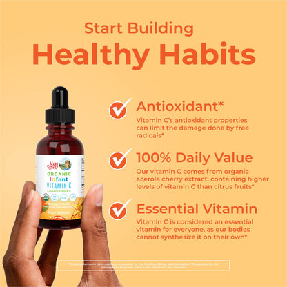 MaryRuth Organics Infant & Baby Vitamin C Supplement | USDA Organic Vitamin C Liquid Drops for Infants | Ages 6-12 Months | Immune Support | Overall Health | Vegan | Non-GMO | Gluten Free | 2 Fl Oz MARYRUTH'SBuy Supplements Australia