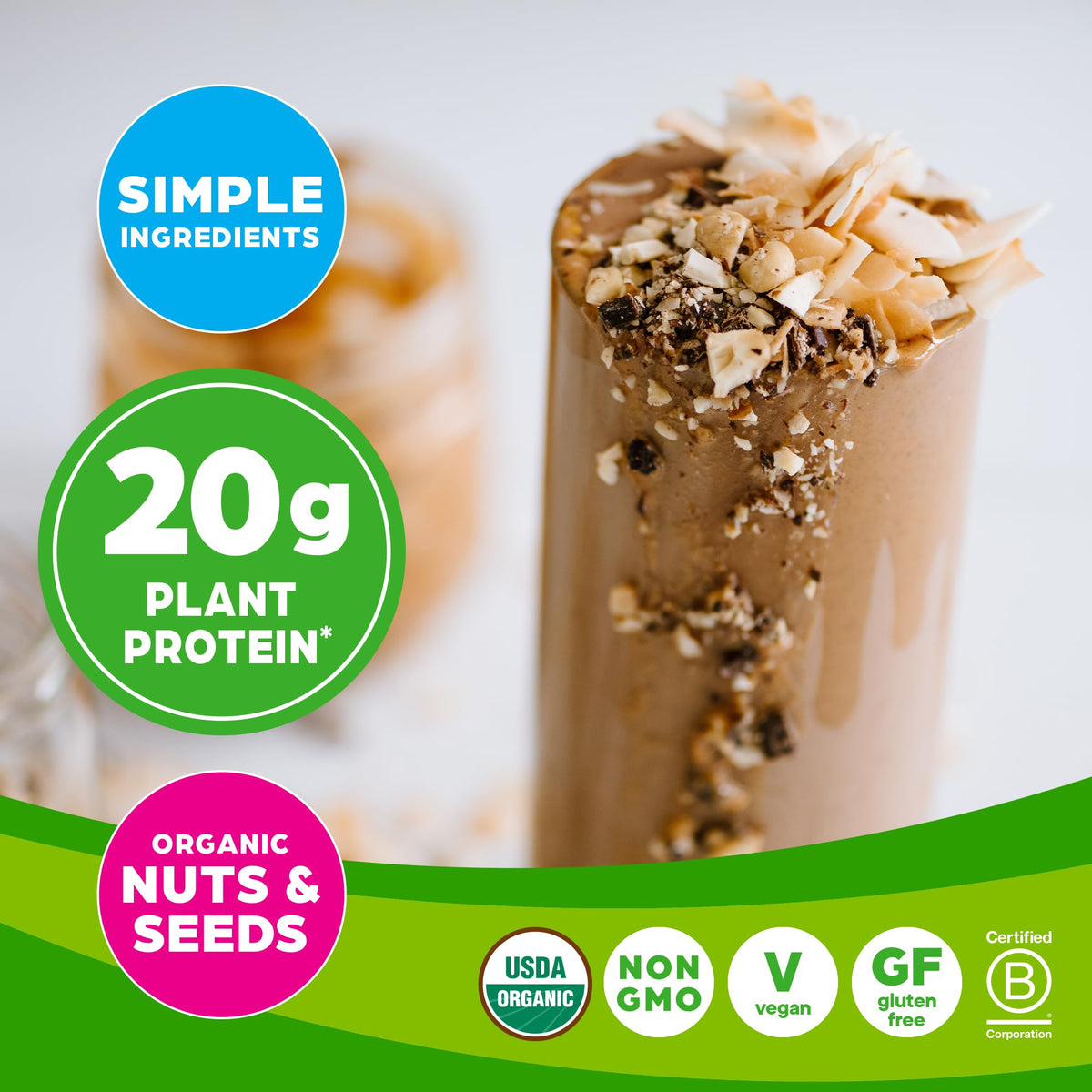 Orgain Organic Simple Vegan Protein Powder, Peanut Butter - 20g Plant Based Protein OrgainBuy Supplements Australia