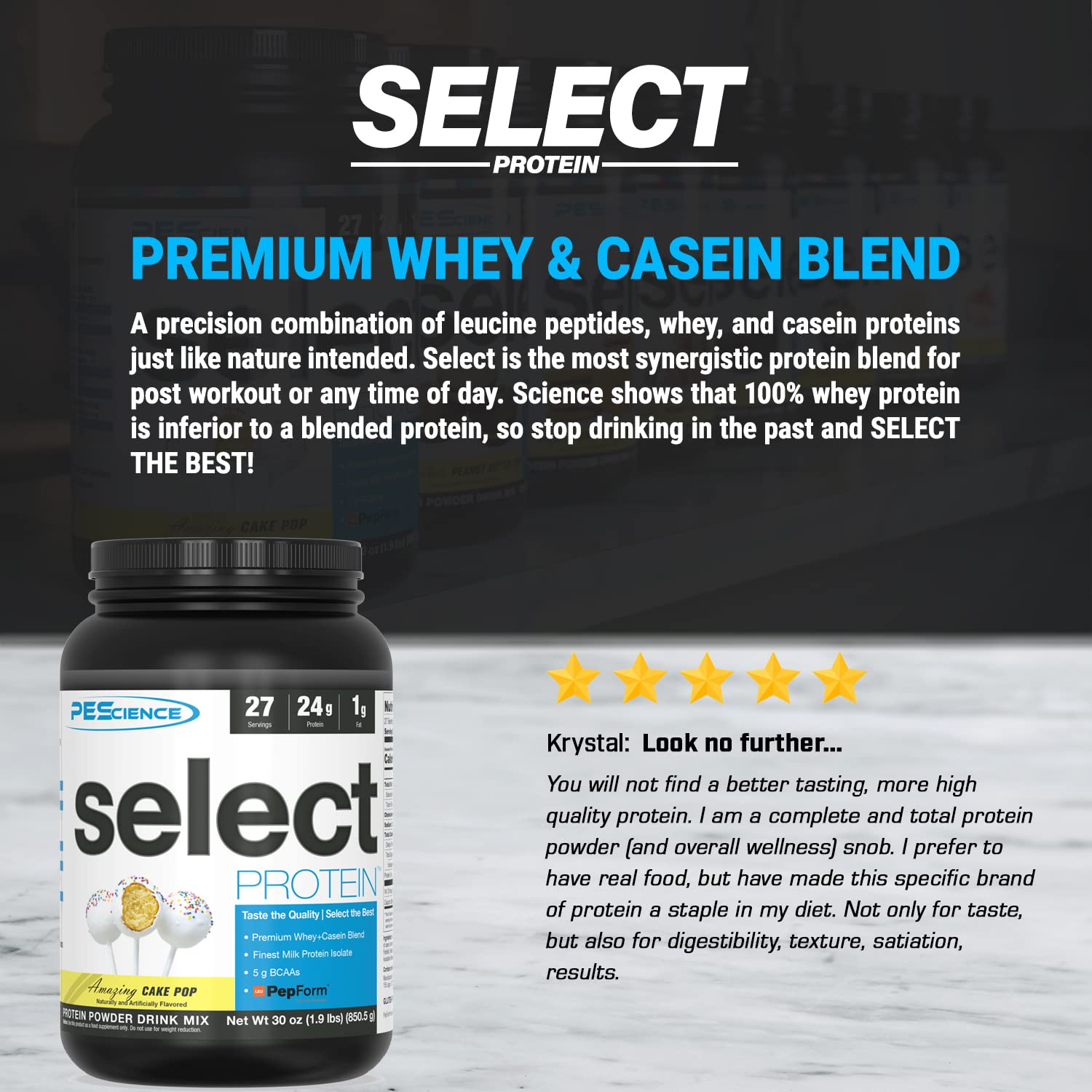PEScience Select Low Carb Protein Powder, Cake Pop, 27 Serving, Keto Friendly PEScienceBuy Supplements Australia
