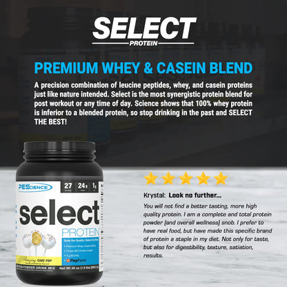 PEScience Select Low Carb Protein Powder, Cake Pop, 27 Serving, Keto Friendly PEScienceBuy Supplements Australia