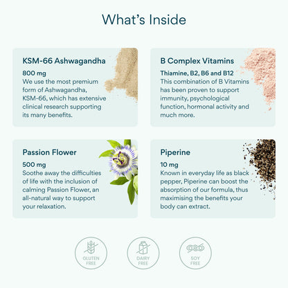 Bettervits Ashwagandha Complex with Passion Flower and Vitamin B – KSM-66® Organic Root Extract 800 mg – Supports Calm, Energy and Emotional Balance – 60 Capsules BettervitsBuy Supplements Australia