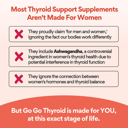 VoomVaya Go Go Thyroid - Thyroid Support for Women 30+ - Female-Focused Hormonal Balance & Thyroid Supplement with Iodine, Selenium & L Tyrosine - 3rd Party Tested - 60 Capsules VoomVayaBuy Supplements Australia