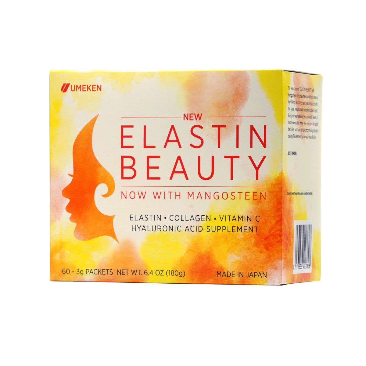 Umeken Elastin Beauty Powder Supplement with Collagen Peptides, Hyaluronic Acid, Vitamin C and Mangosteen Fruit, Women’s Health and Wellness, 1 Month Supply, 60 Packets Umeken buy supplements Au