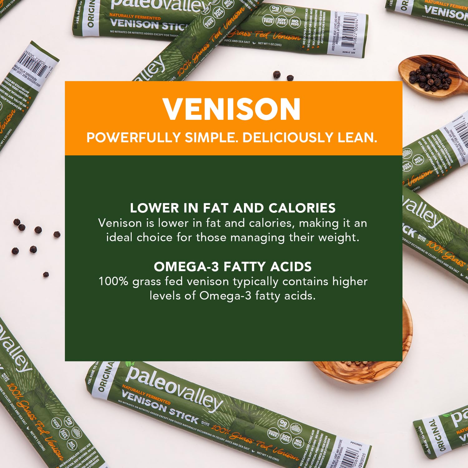 Paleovalley 100% Grass Fed Venison Sticks – 10 Pack – Keto-Friendly, High Protein, Low-Calorie Snack – Omega-3 Rich, Gluten-Free, Nitrate-Free, Naturally Flavored – Healthy On-the-Go Meat Snack PaleovalleyBuy Supplements Australia