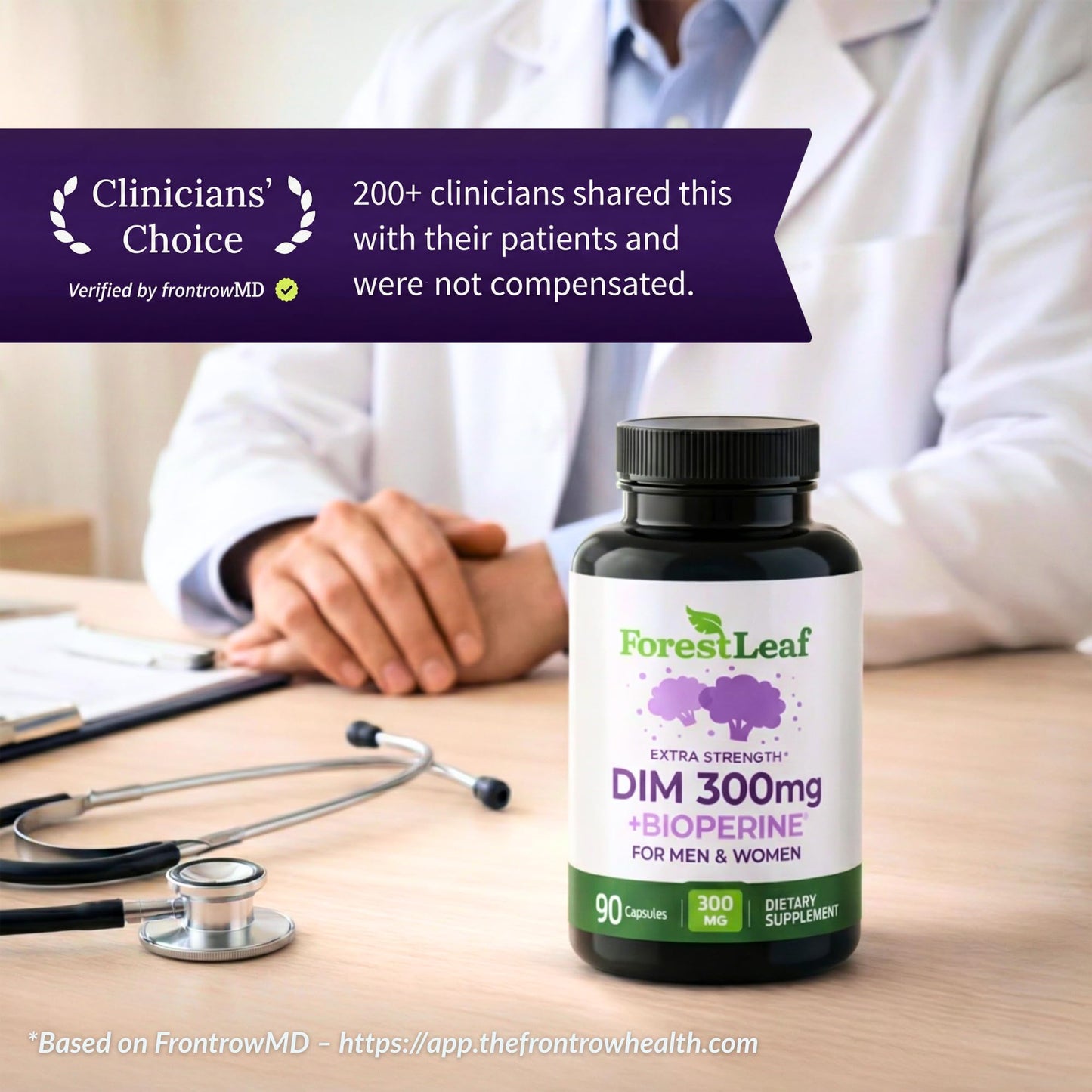 ForestLeaf DIM Supplement - 300mg DIM Estrogen Supplement for Women/Men - Diindolylmethane with BioPerine Black Pepper - Support for Detox, Metabolism, Hormone Balance & Menopause - 90 Caps ForestLeafBuy Supplements Australia
