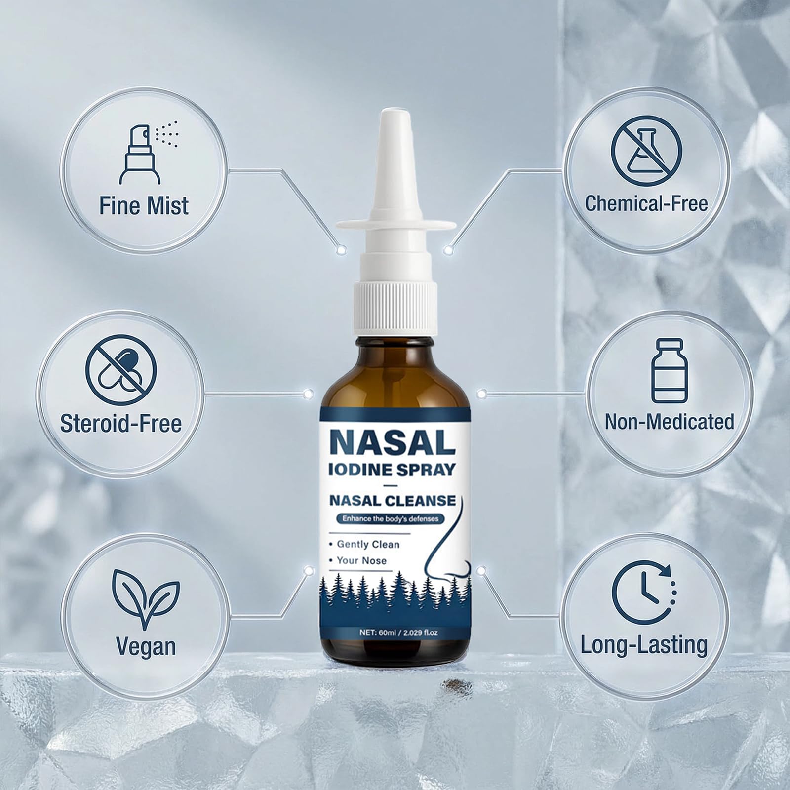 VIPUDA Nutramd Iodine Nasal Spray, Cleanses & Refreshes Your Nasal Passages, Iodine & Fulvic Acid Blend, 100% Natural Mineral Formula – 60 ml/2.029 fl.oz (1pc) VIPUDABuy Supplements Australia